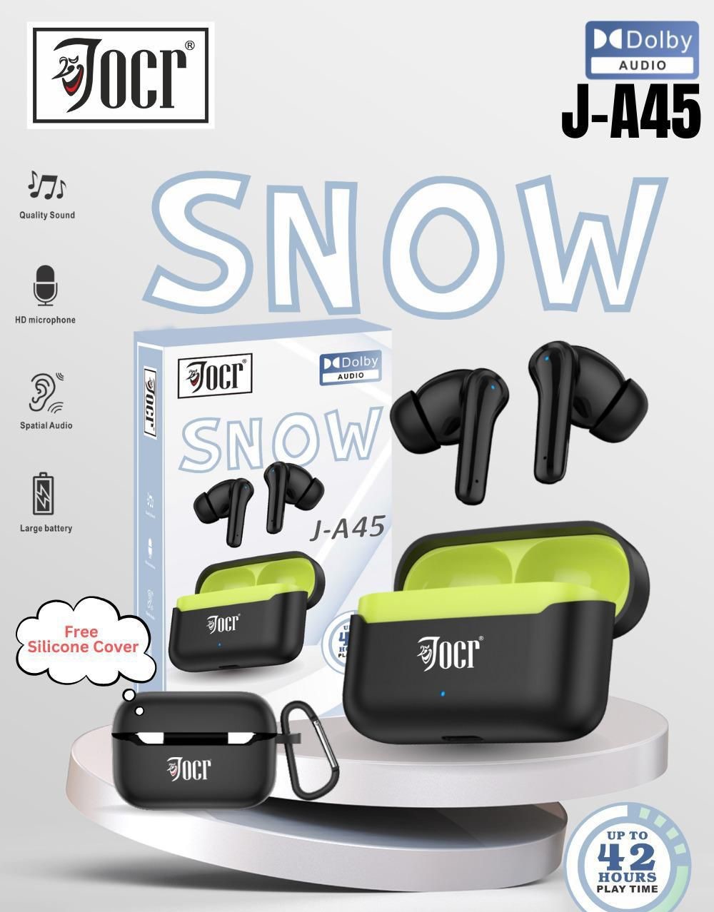 JOCR SNOW J-A45 With Silicon Cover | 42 Hrs Play Time